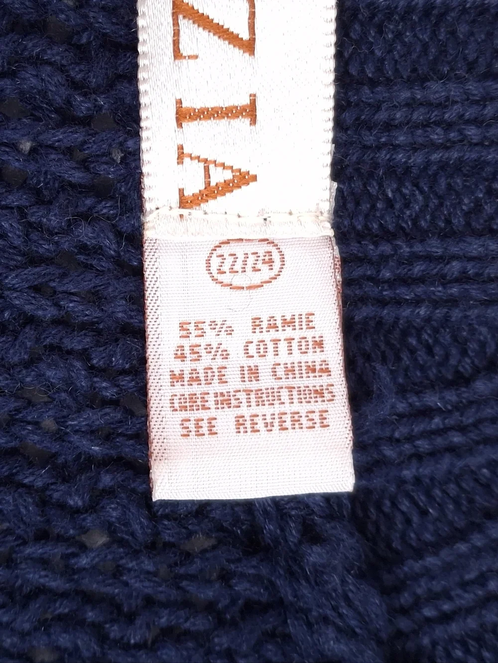 Venezia vintage chunky cable knit cardigan fisherman preppy slouchy navy blue - Picture 8 of 9